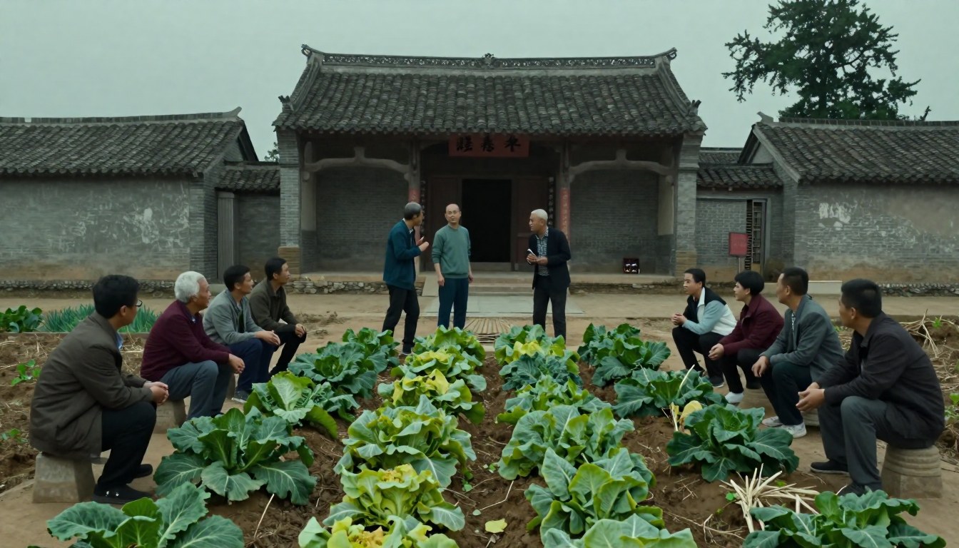 修祠堂要平掉一户人家的菜地, 族里老人和年轻人第一次在祠堂里吵翻（北方旱地村/年·关键场景近景