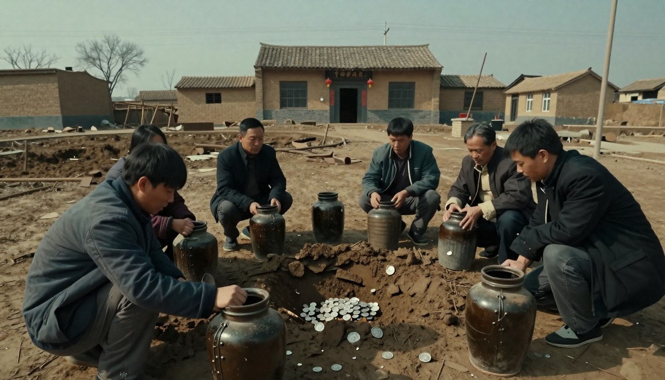 老屋翻修挖出一坛银元, 全村人都说是自己的, 一夜之间亲戚全认上门（北方旱地村/·关键场景近景