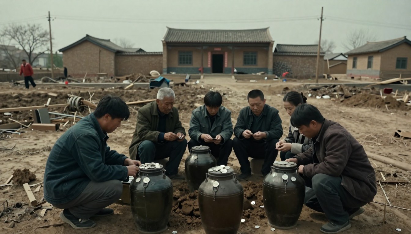 老屋翻修挖出一坛银元, 全村人都说是自己的, 一夜之间亲戚全认上门(北方旱地村/·关键场景近景