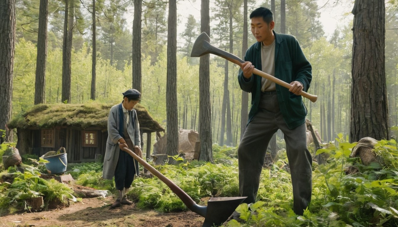 山里人祖辈砍树卖钱, 返乡的年轻人偏要停采护林改做林下经济·关键场景近景